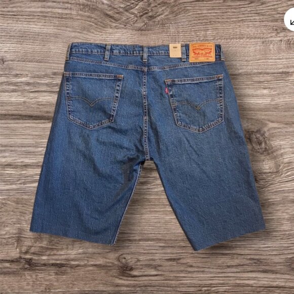 Levi's 505 Jean Denim Cut Off Shorts Mens Size 40 Blue 5 Pocket Medium Wash NEW - Picture 2 of 9